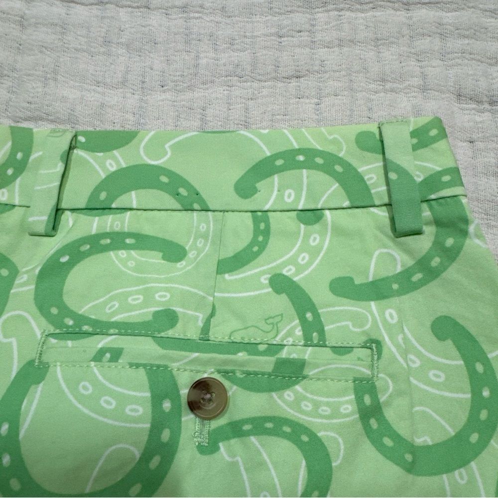 Vineyard Vines Kentucky Derby Breaker Shorts Green Lucky Horseshoe Men's Size 35 - Picture 9 of 9